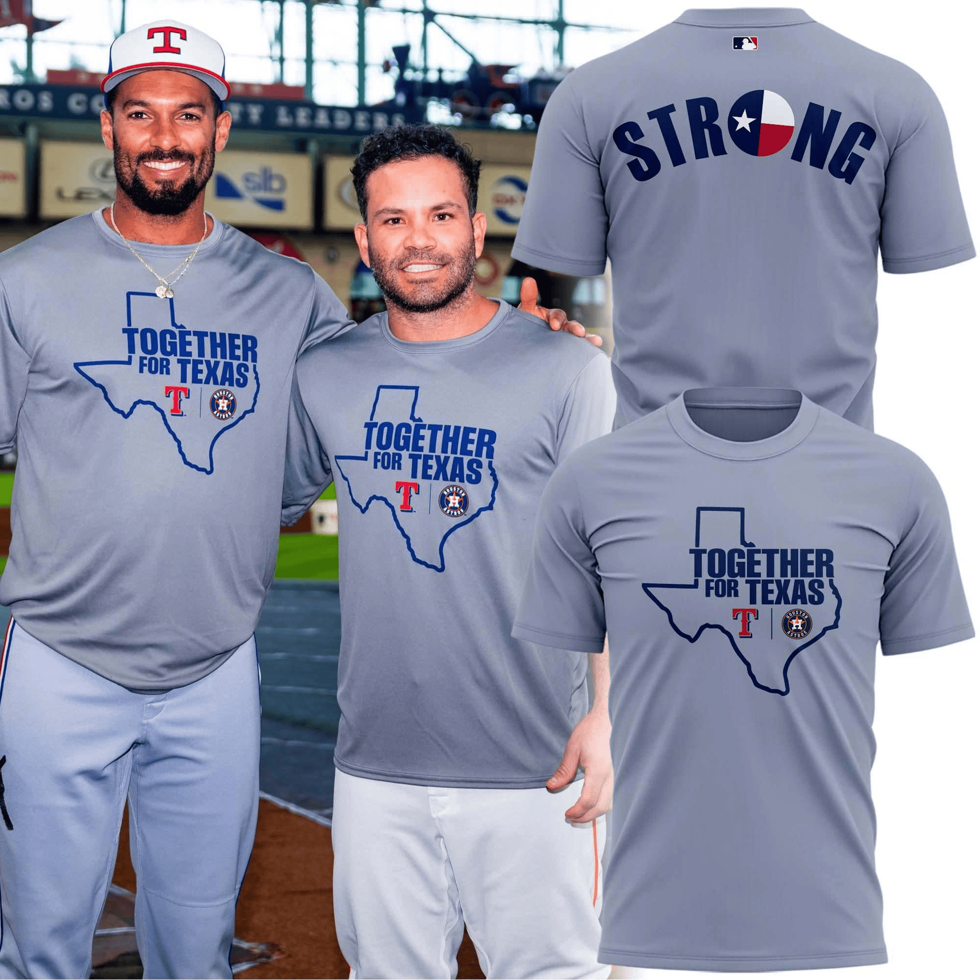 Together For Texas Shirt 2025 Texas Strong MLB T-Shirt Gifts For Baseball Fans