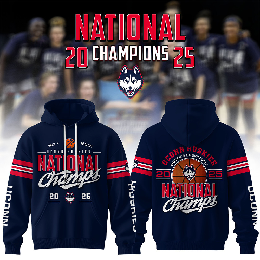 Uconn Huskies 2025 National Champions NCAA Womens Basketball Hoodie Gifts For Basketball Lover