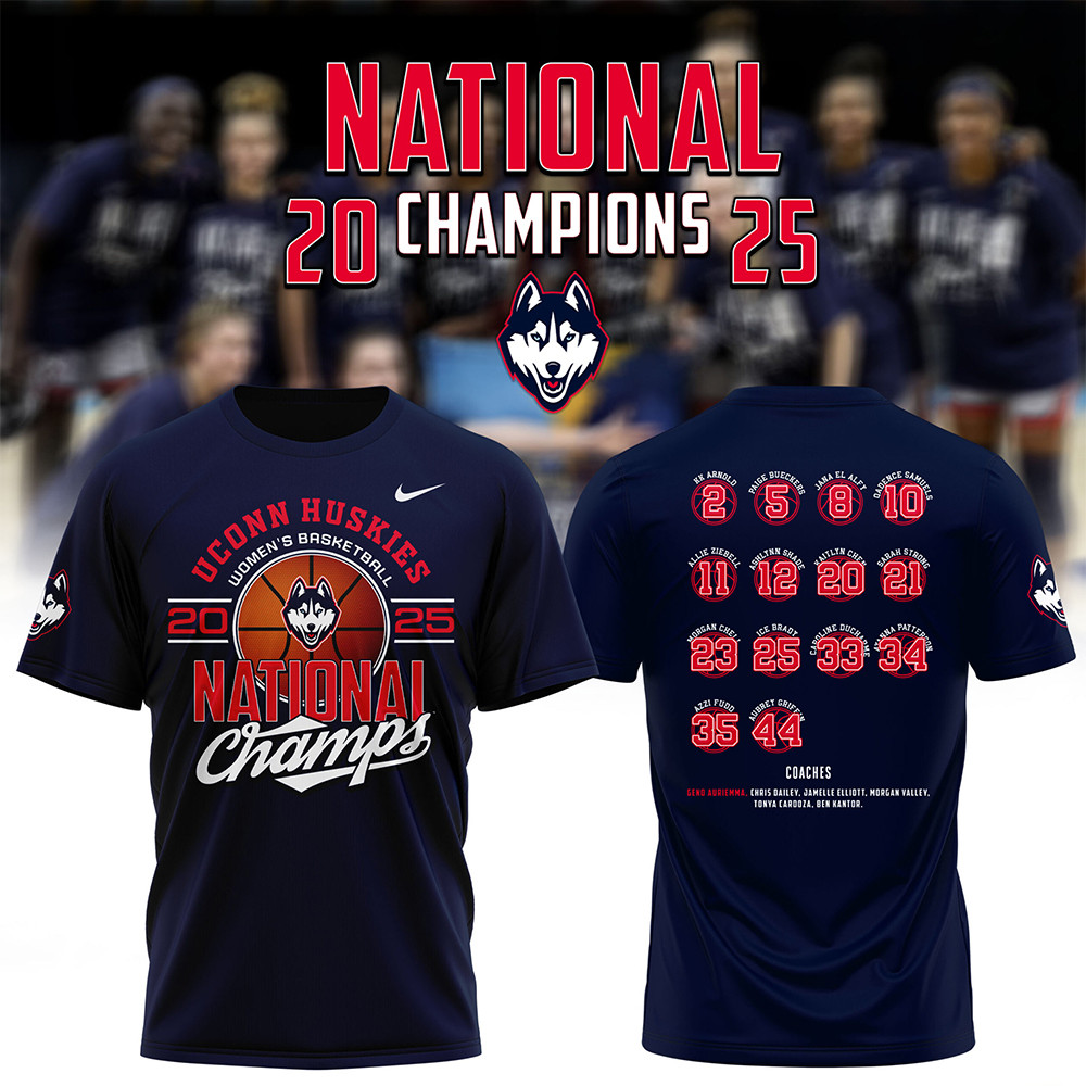 Uconn Huskies 2025 National Champions NCAA Womens Basketball Shirt Gifts For Basketball Fan