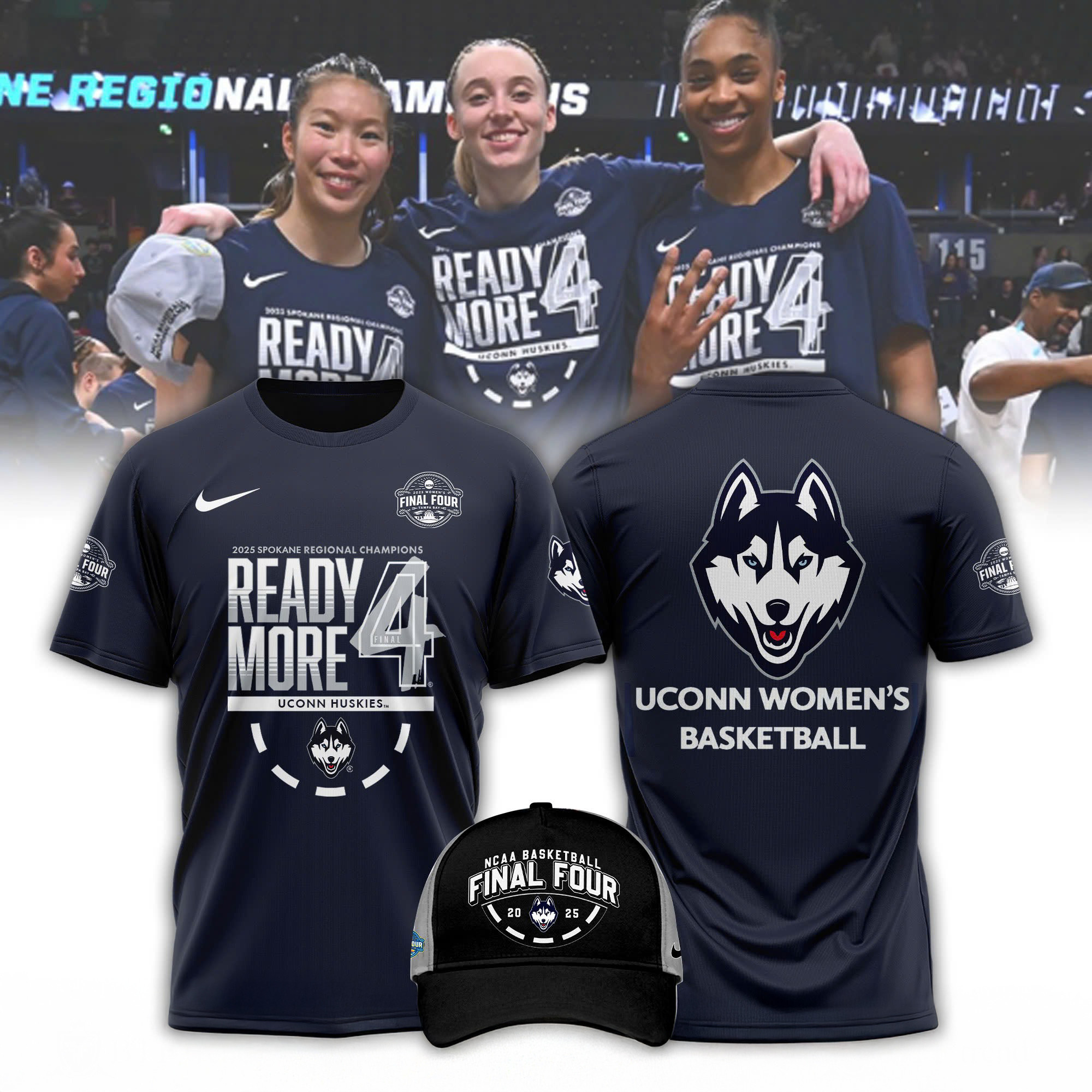 UConn Huskies 2025 NCAA Womens Basketball Tournament March Madness Final Four Shirt