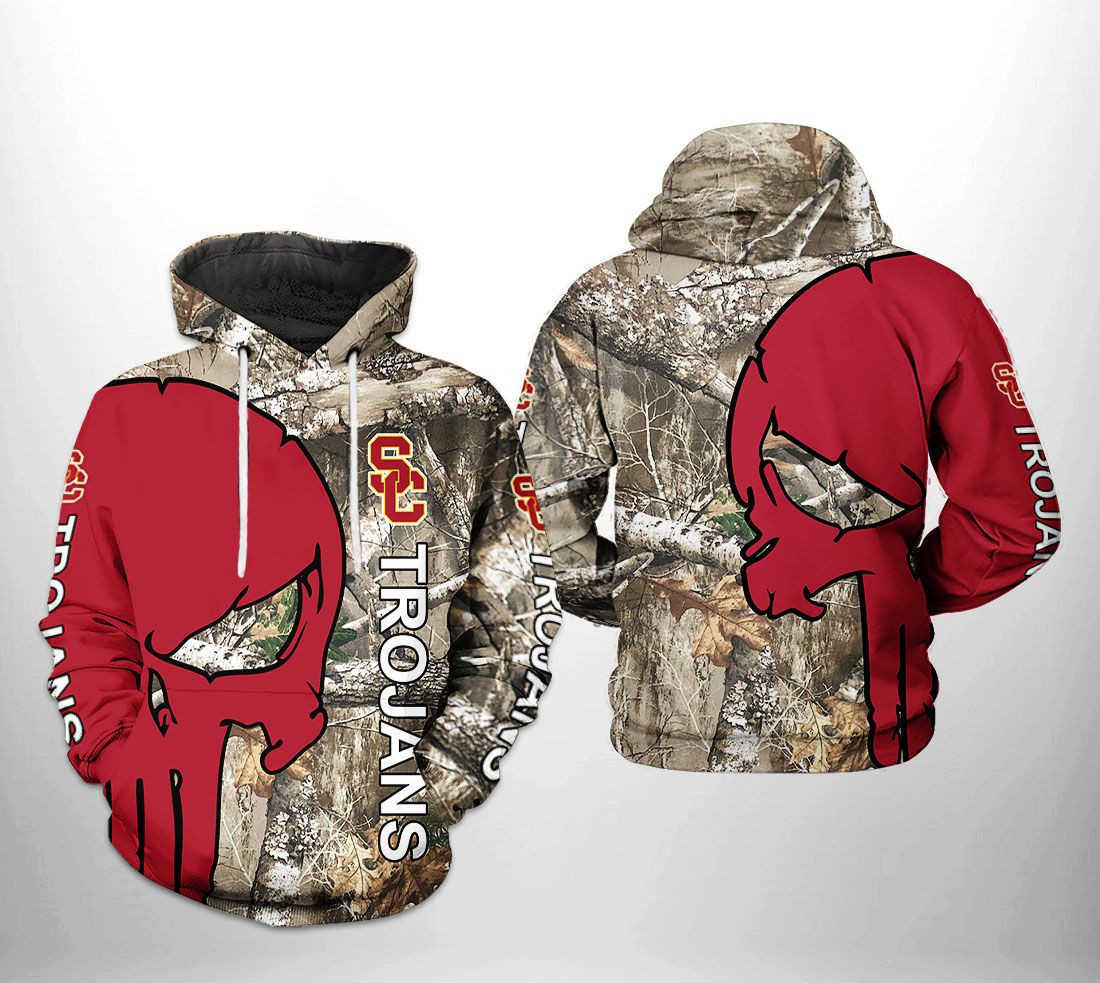 USC Trojans NCAA Camo Veteran Hunting Hoodie Zip Hoodie