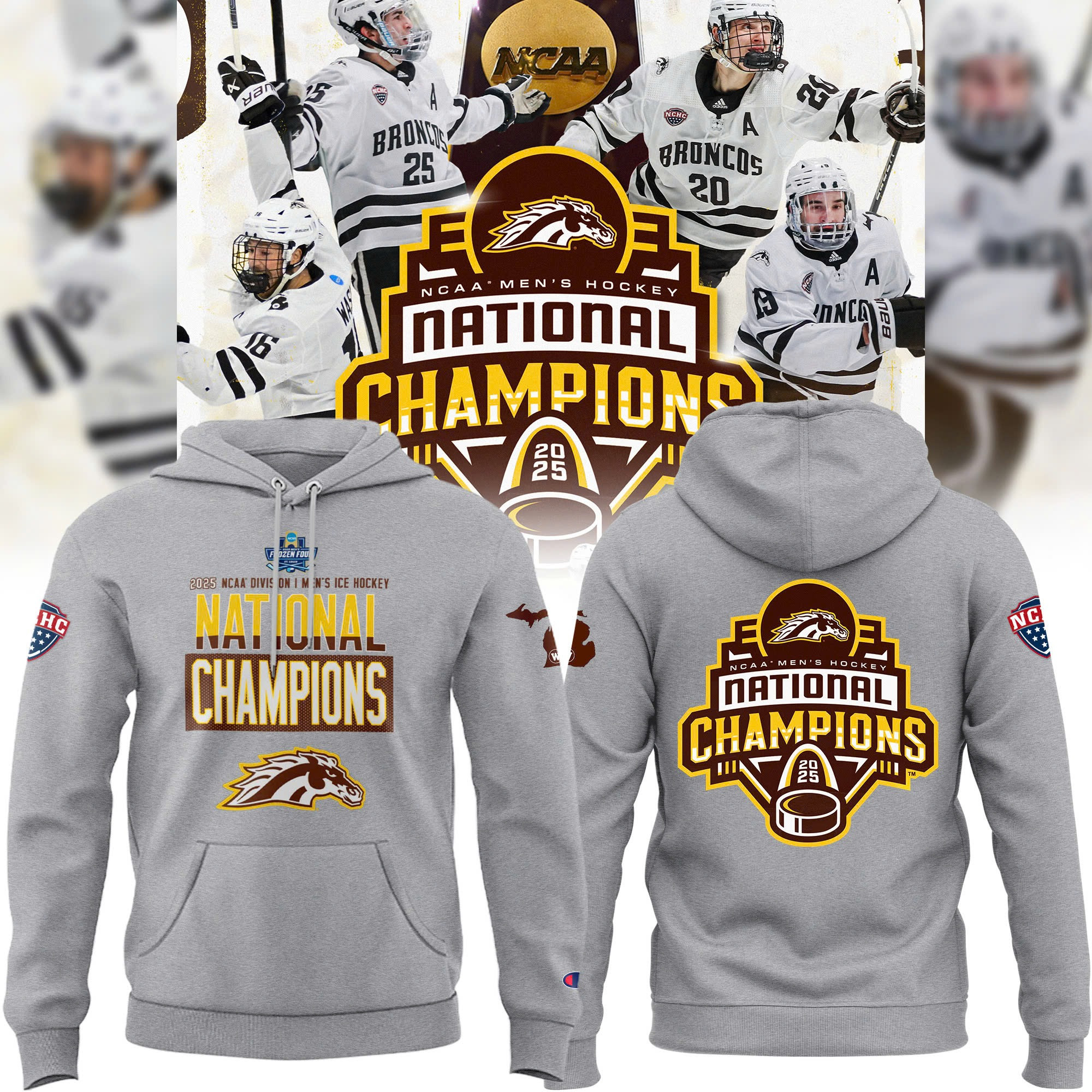 Western Michigan National Championship Hoodie 2025 WMU NCAA Hockey Fan Apparel Unique Gift