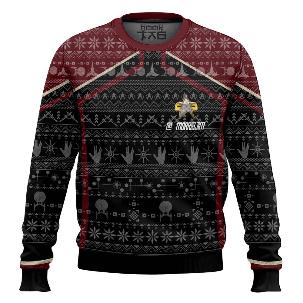 3D S.T Picard 2020 Red Ugly Christmas Custom Name Ugly Sweater