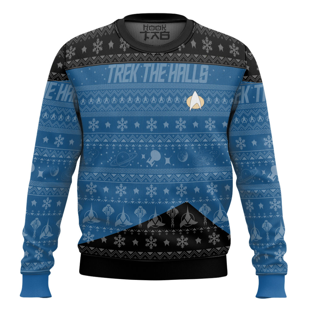 3D S.T The Next Generation 1987 Blue Ugly Christmas Ver 2 Ugly Sweater