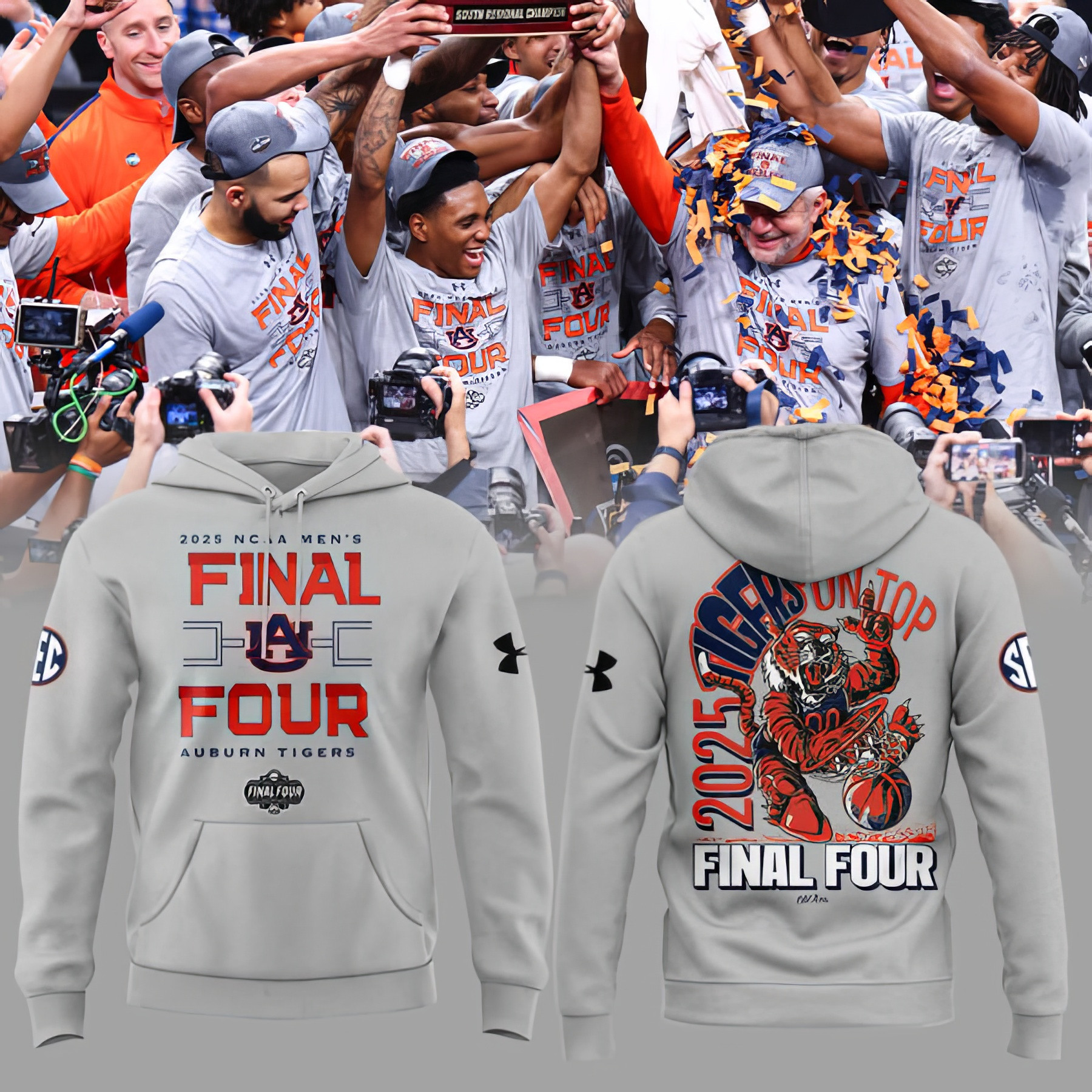 Auburn Tigers Final Four Hoodie 2025 NCAA Mens Basketball Best Gifts For Auburn Fans
