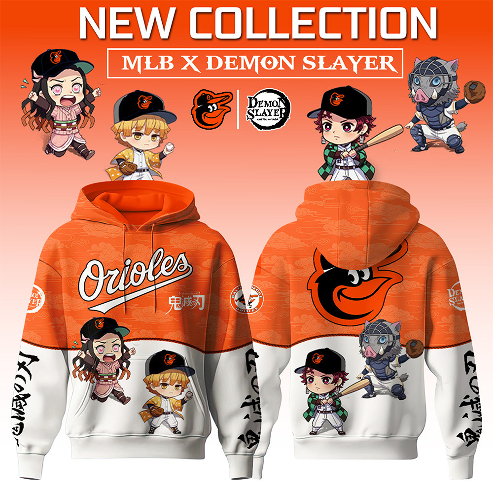 Baltimore Orioles MLB x Demon Slayer Hoodie Best Gifts For Baseball Fans