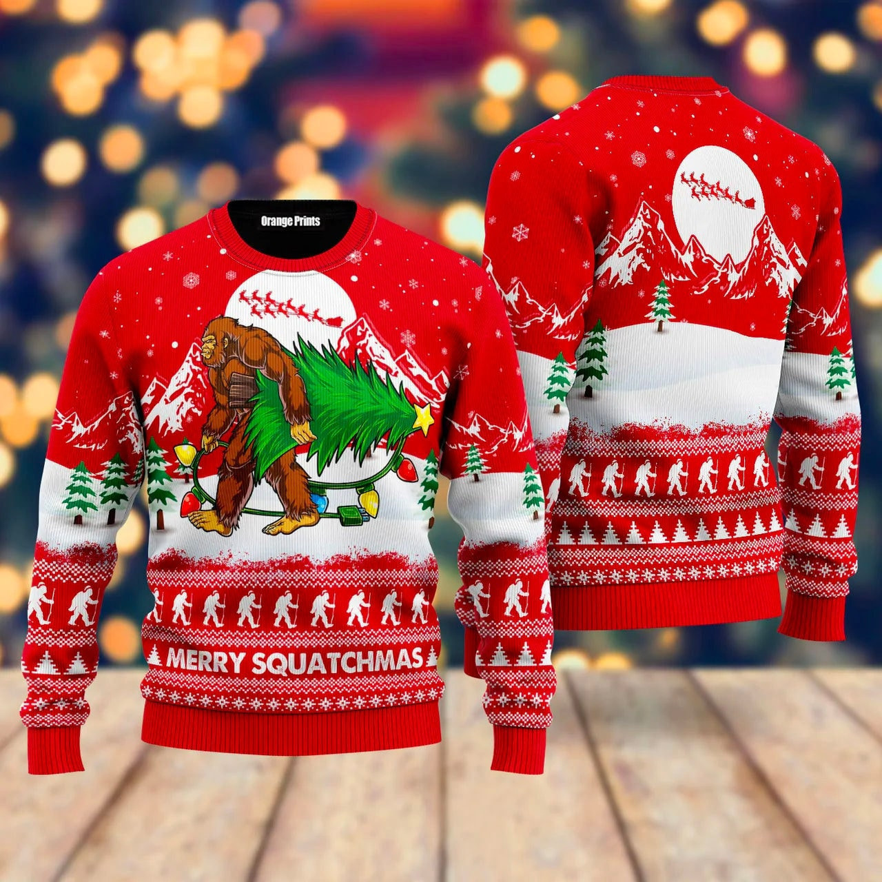 Bigfoot Mery Squatchmas Ugly Christmas Sweater
