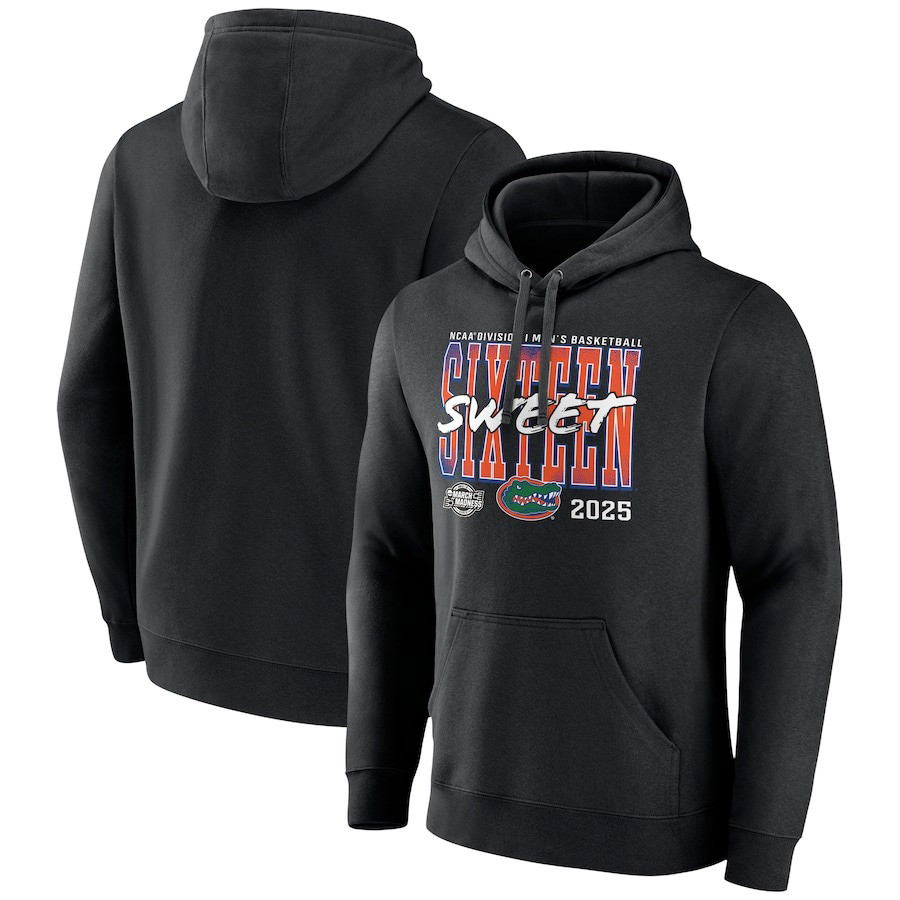 Black Florida Gators 2025 NCAA Mens Basketball Tournament March Madness Sweet 16 Hoodie