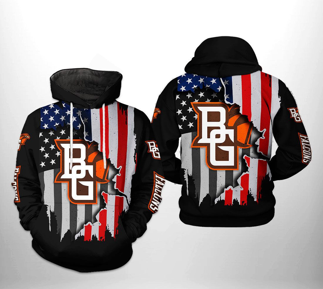 Bowling Green Falcons NCAA US Flag Hoodie Zip Hoodie Version 1196