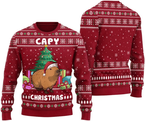 Capybara Ugly Christmas Sweater