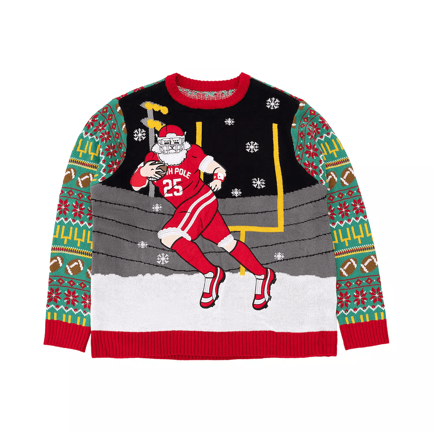 Celebrate Football Santa Ugly Christmas Sweater