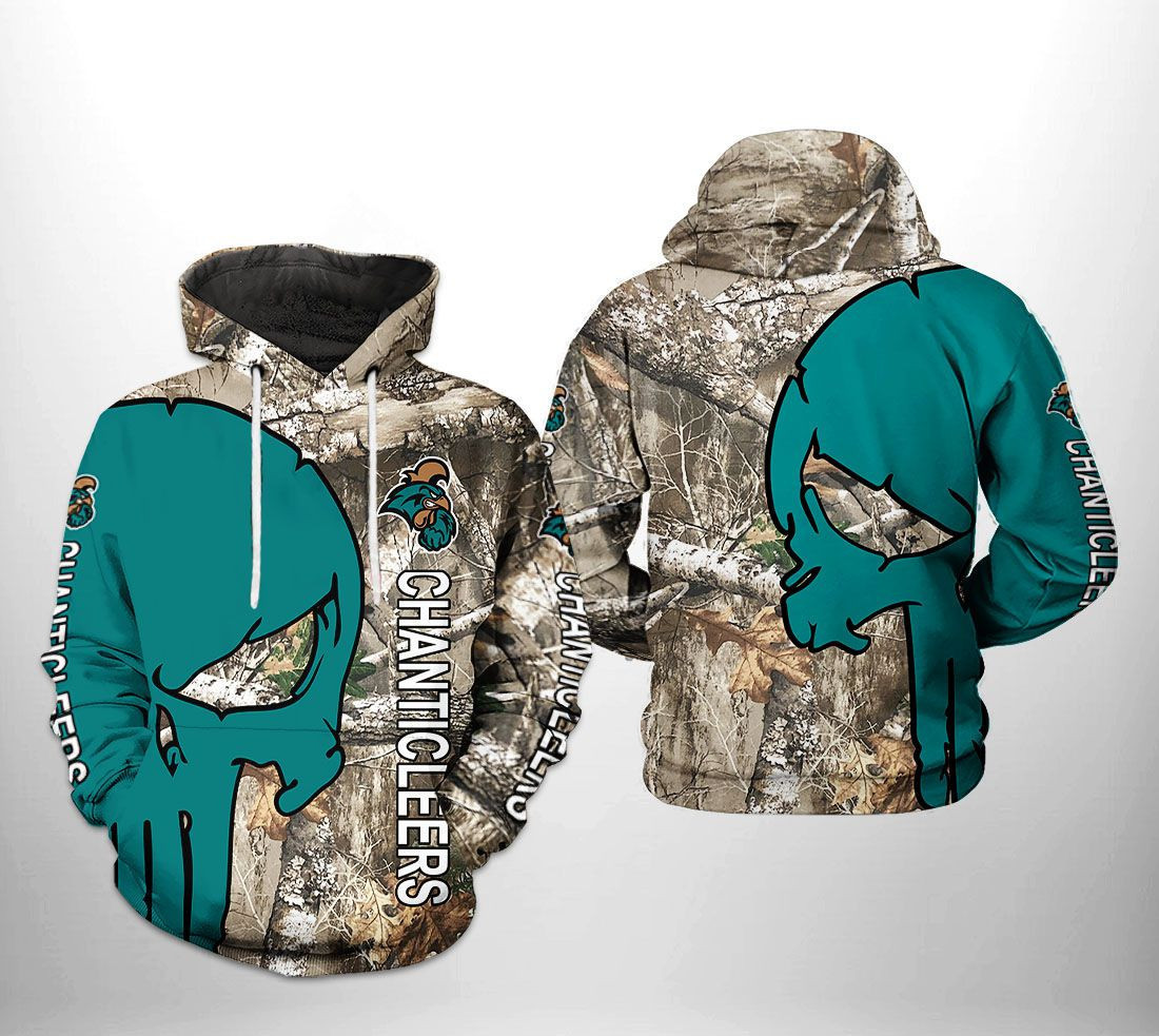 Coastal Carolina Chanticleers NCAA Camo Veteran Hunting Hoodie Zip Hoodie