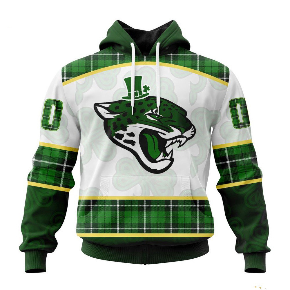 Custom NFL Jacksonville Jaguars St Patricks Day Hoodie Football Themed Gifts