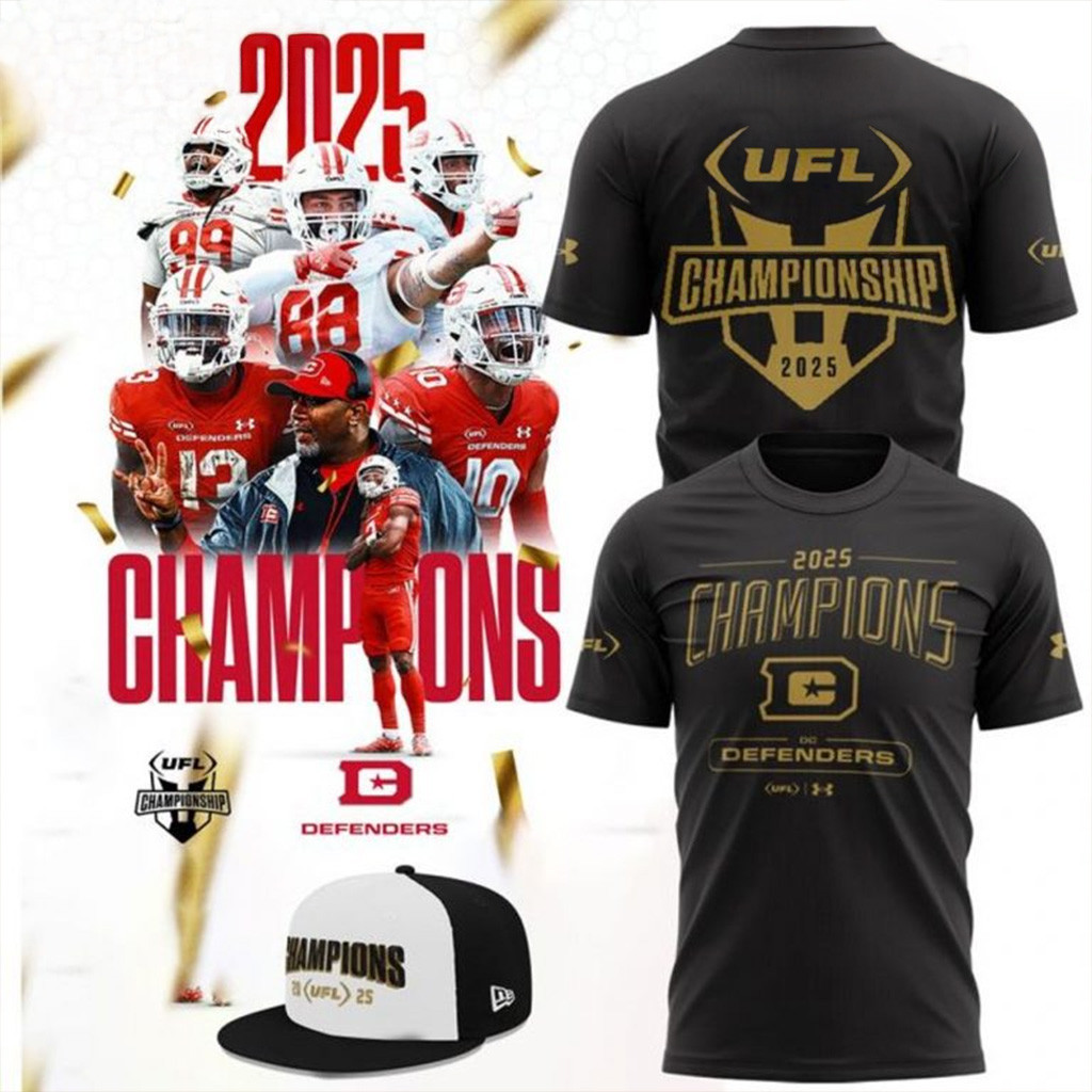 DC Defenders 2025 UFL Champions Shirt DC Defenders Merch Gifts For Football Fan