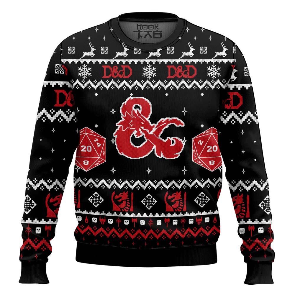D&D Dungeons and Dragons Ugly Christmas Sweater