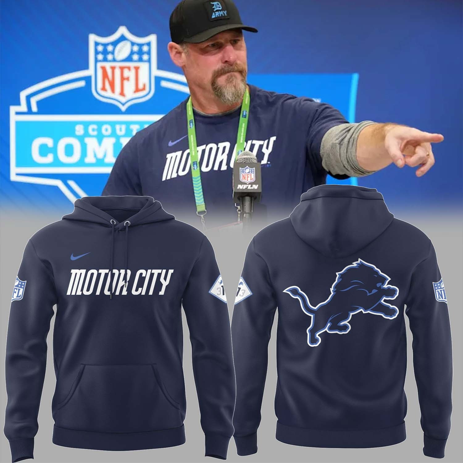 Detroit Lions 313 Motor City Hoodie Best Gift For Golfer Dad