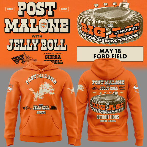 Detroit Lions Post Malone With Jelly Roll Hoodie Gift Ideas For Football Players