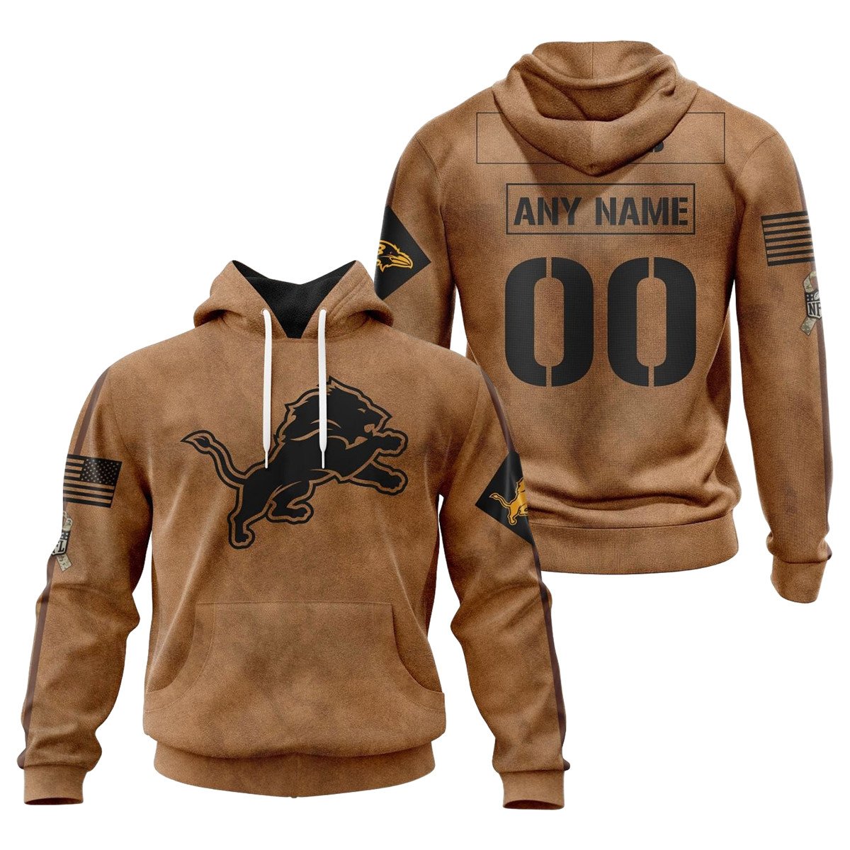 Detroit Lions Salute To Service Club 3D printed Sweatshirt Hoodie Zipped Hoodie