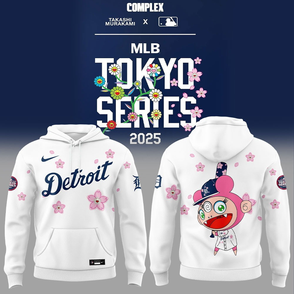Detroit Tigers Takashi Murakami Hoodie MLB World Tour Tokyo Series Fan Merch Gifts