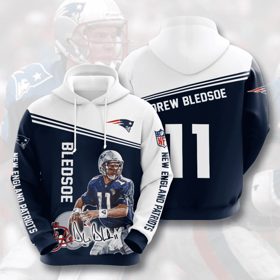 Drew Bledsoe New England Patriots Hoodie Zip Hoodie