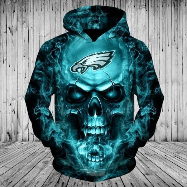 Eagles Philadelphia Skull NFL Hoodie Zip Hoodie