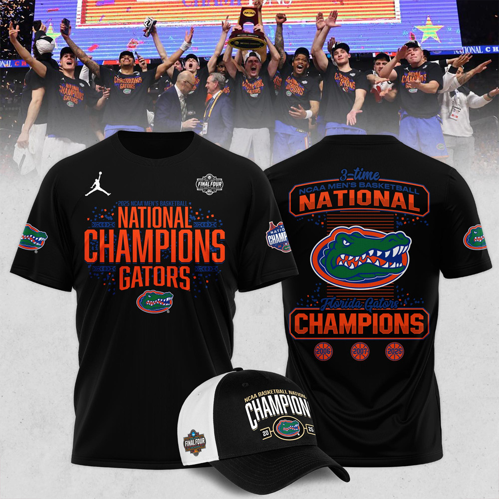 Florida Gators 2025 NCAA Mens Basketball National Champions Black Shirt Cool Gifts For Dad