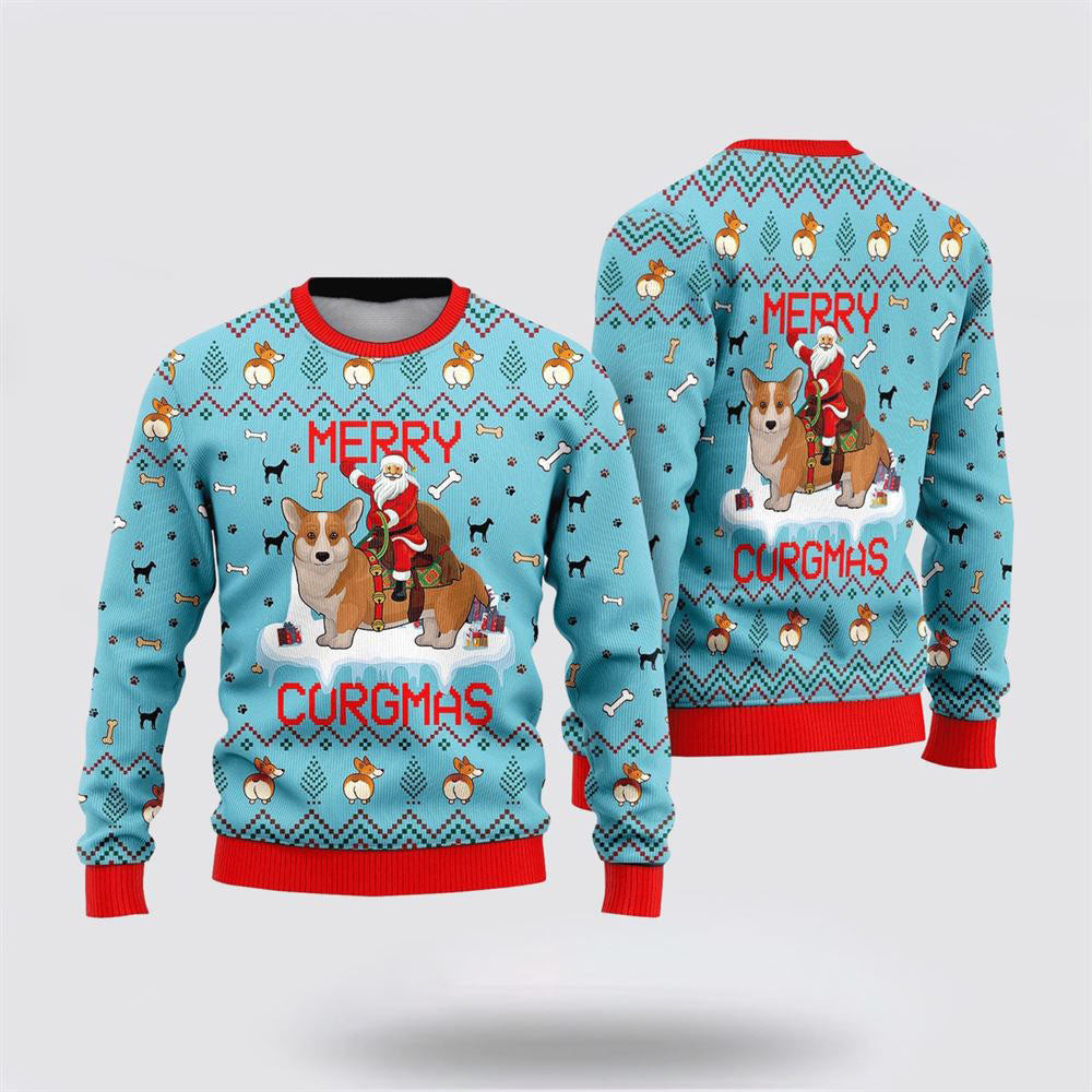 Funny Dog Merry Corgmas and Santa Ugly Christmas Sweater
