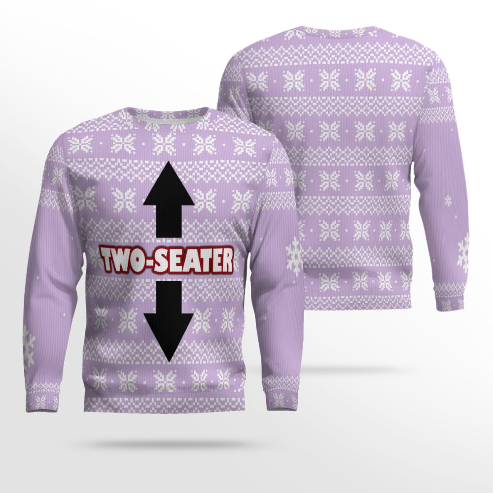 Funny Two-Seater Ugly Christmas Sweater Dreamy Lavender