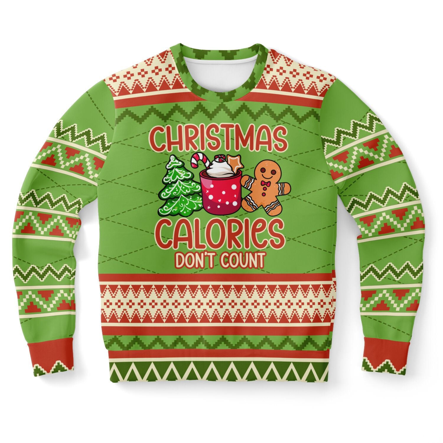 Gingerbread Christmas Calories Dont Count Ugly Christmas Sweater