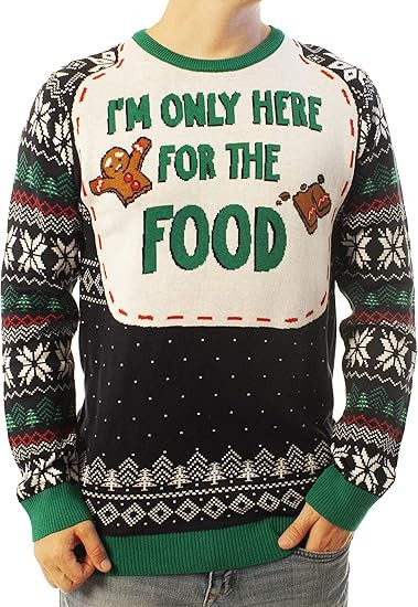Gingerbread Im Only Here for the Food Ugly Christmas Sweater