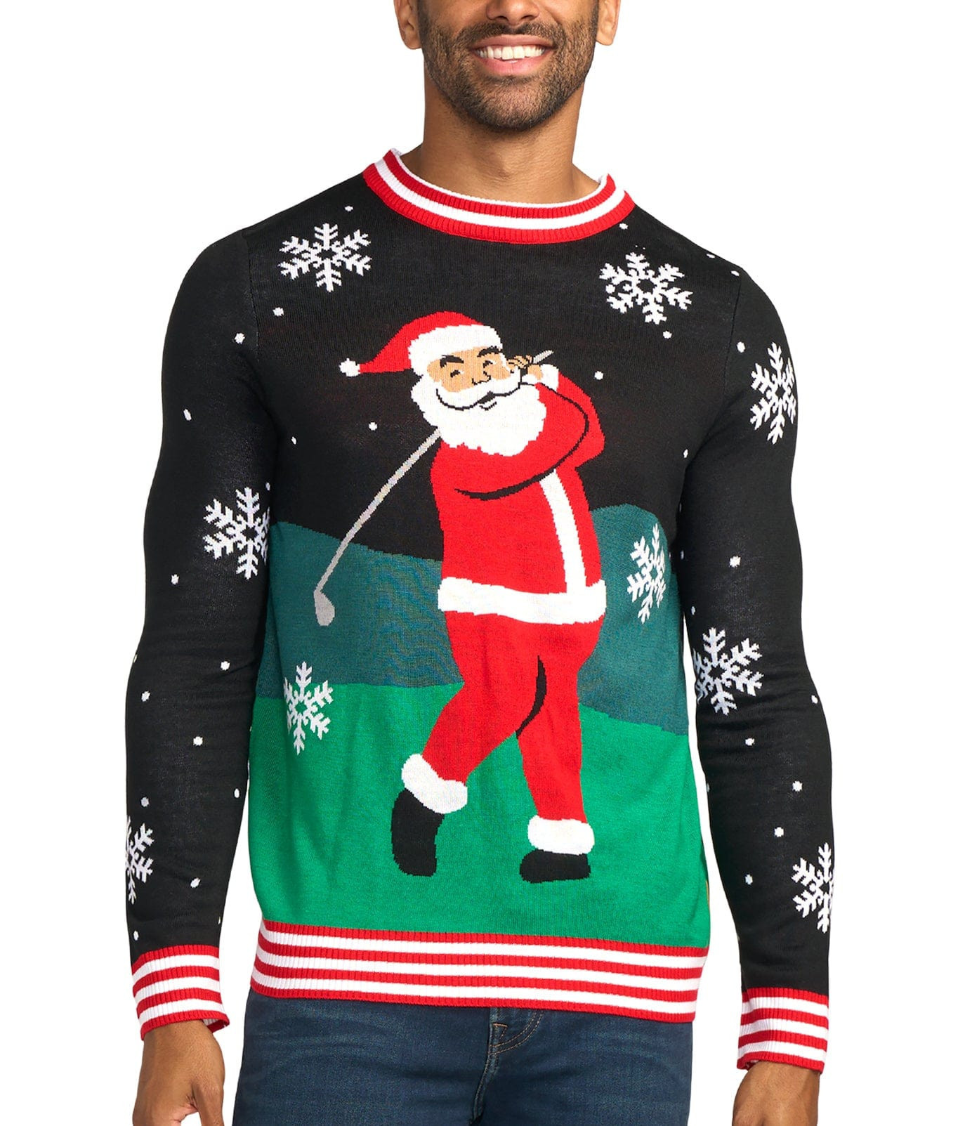 Golfing Santa Ugly Christmas Sweater