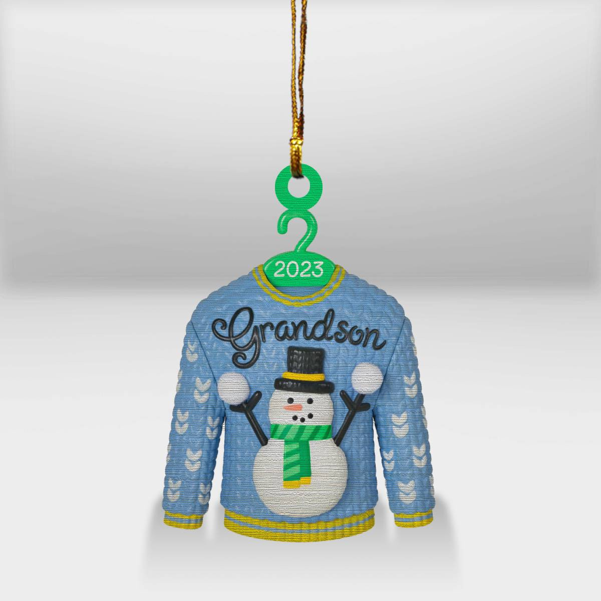 Grandson Christmas Sweater 2023 Ornament