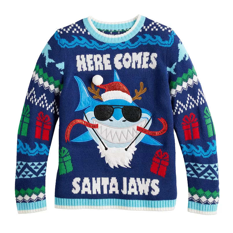Here Comes Santa Jaws Ugly Christmas Sweater