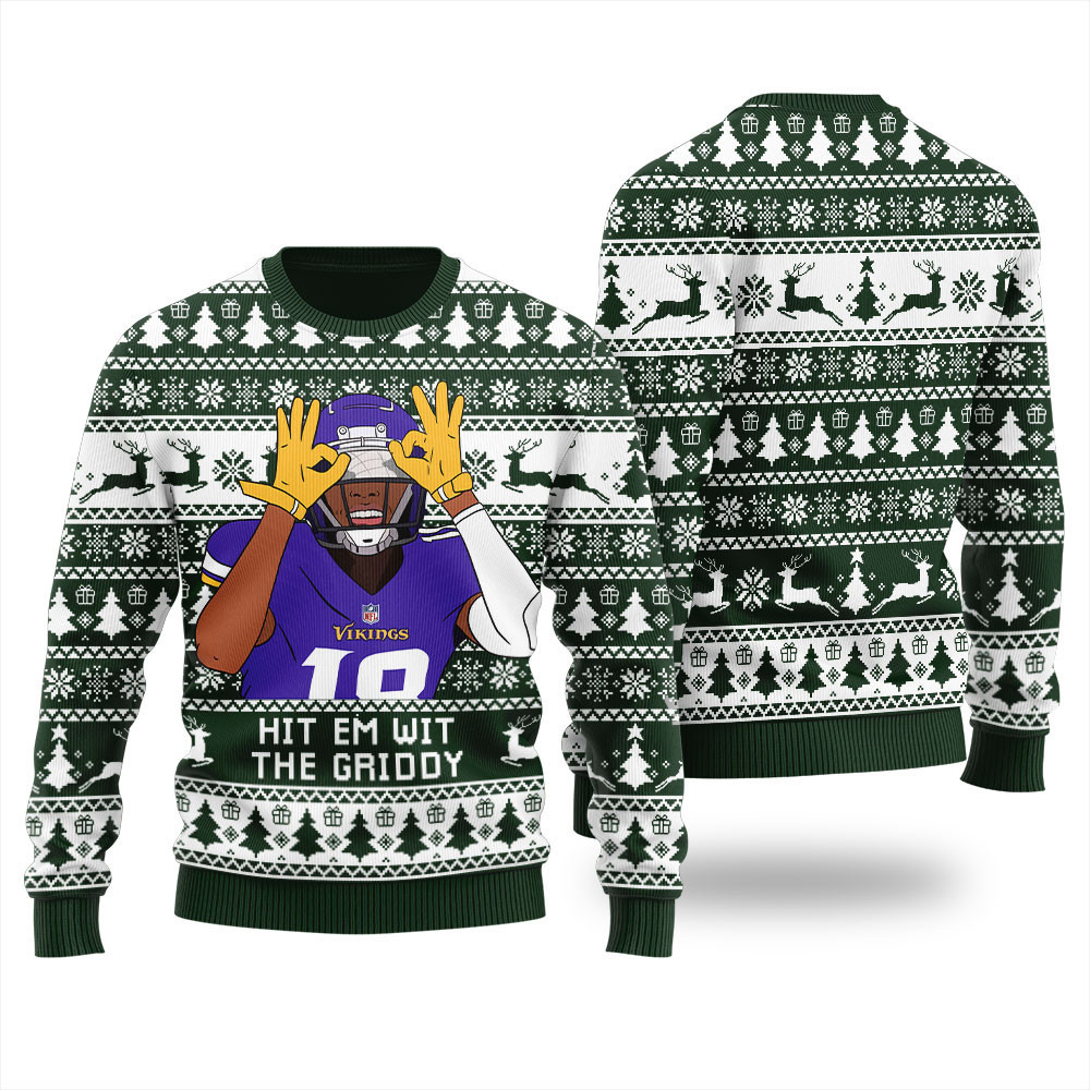 Hit Them With The Griddy Ugly Christmas Sweater Green