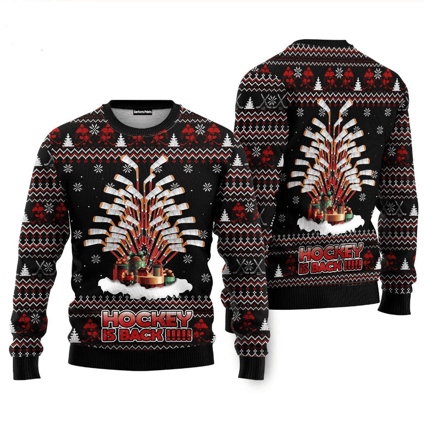 Hockey Is Back Ugly Christmas Sweater