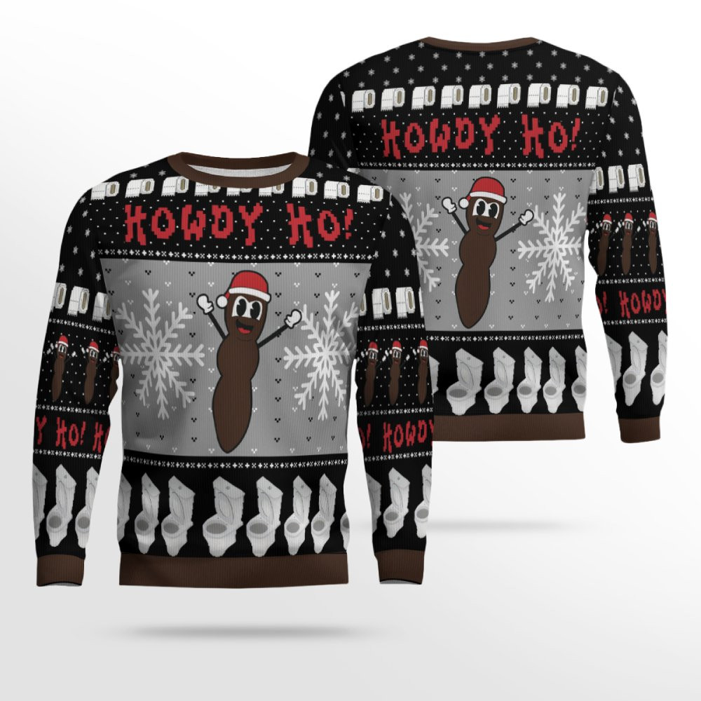 Howdy Ho Ugly Christmas Sweater Black