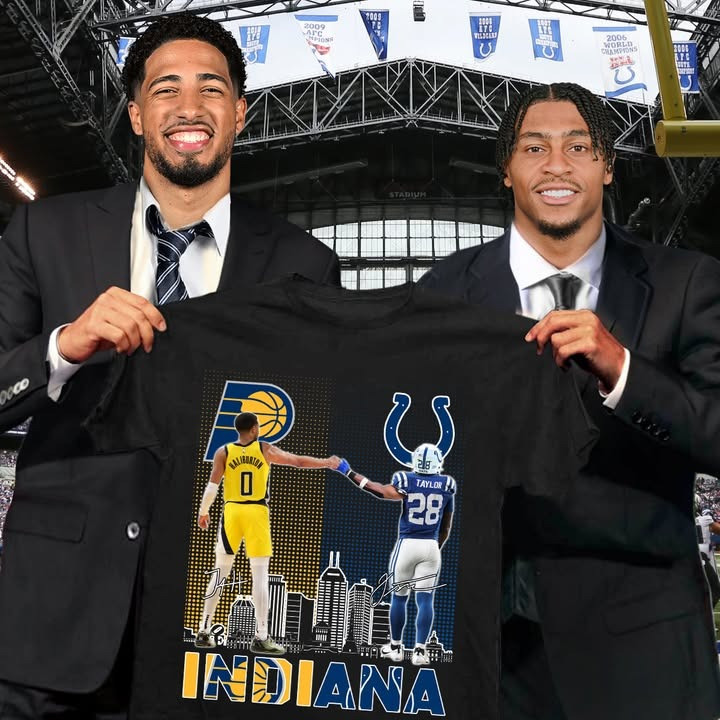 Indiana Pacers x Indianapolis Colts Signature T-Shirt Fathers Day Gifts For Basketball Fans