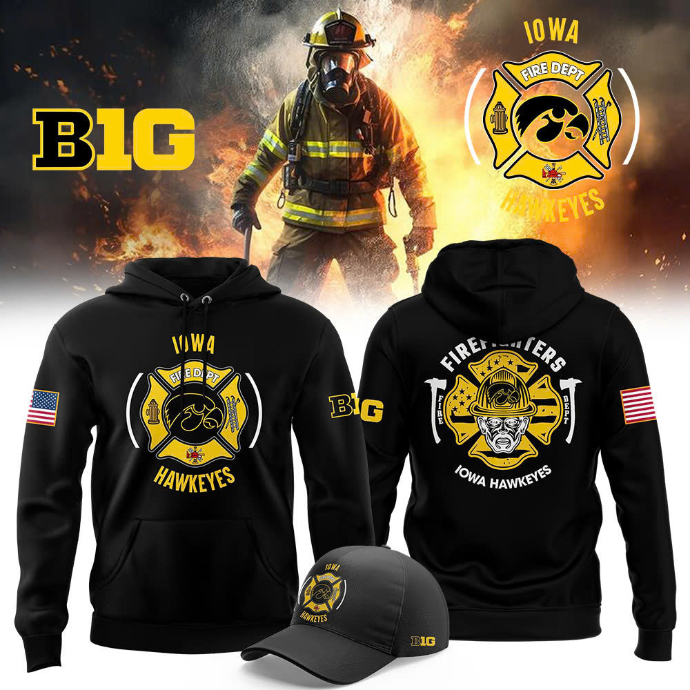 Iowa Hawkeyes Firefighter Appreciation NCAA Hoodie Football Themed Gifts