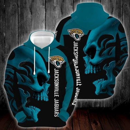 Jacksonville Jaguars Skull Hoodie Zip Hoodie Version 886