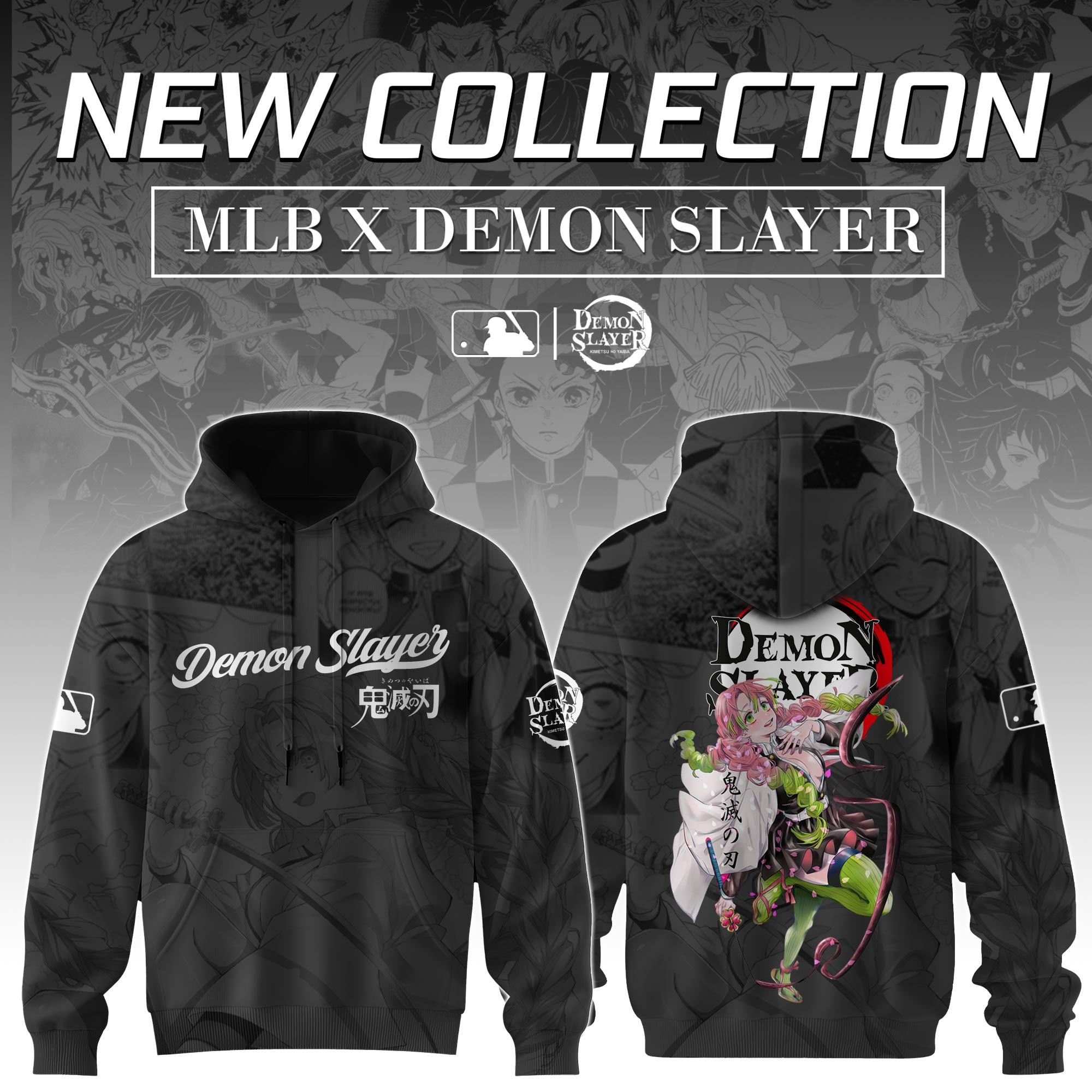 Kanroji Mitsuri Demon Slayer x MLB Baseball Hoodie Editions Unique Fathers Day Gift