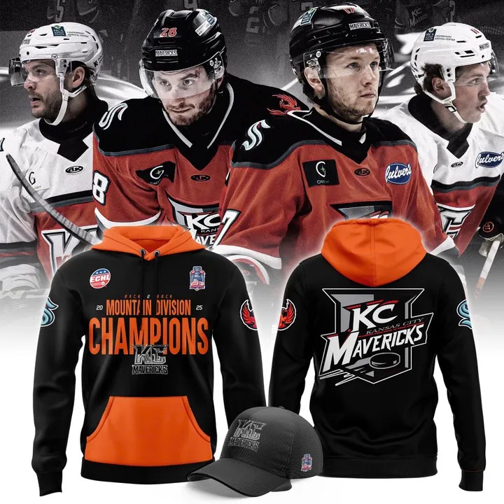 KC Mavericks 2025 Back to Back Mountain Division Champions Hoodie NHL Gifts For Fans