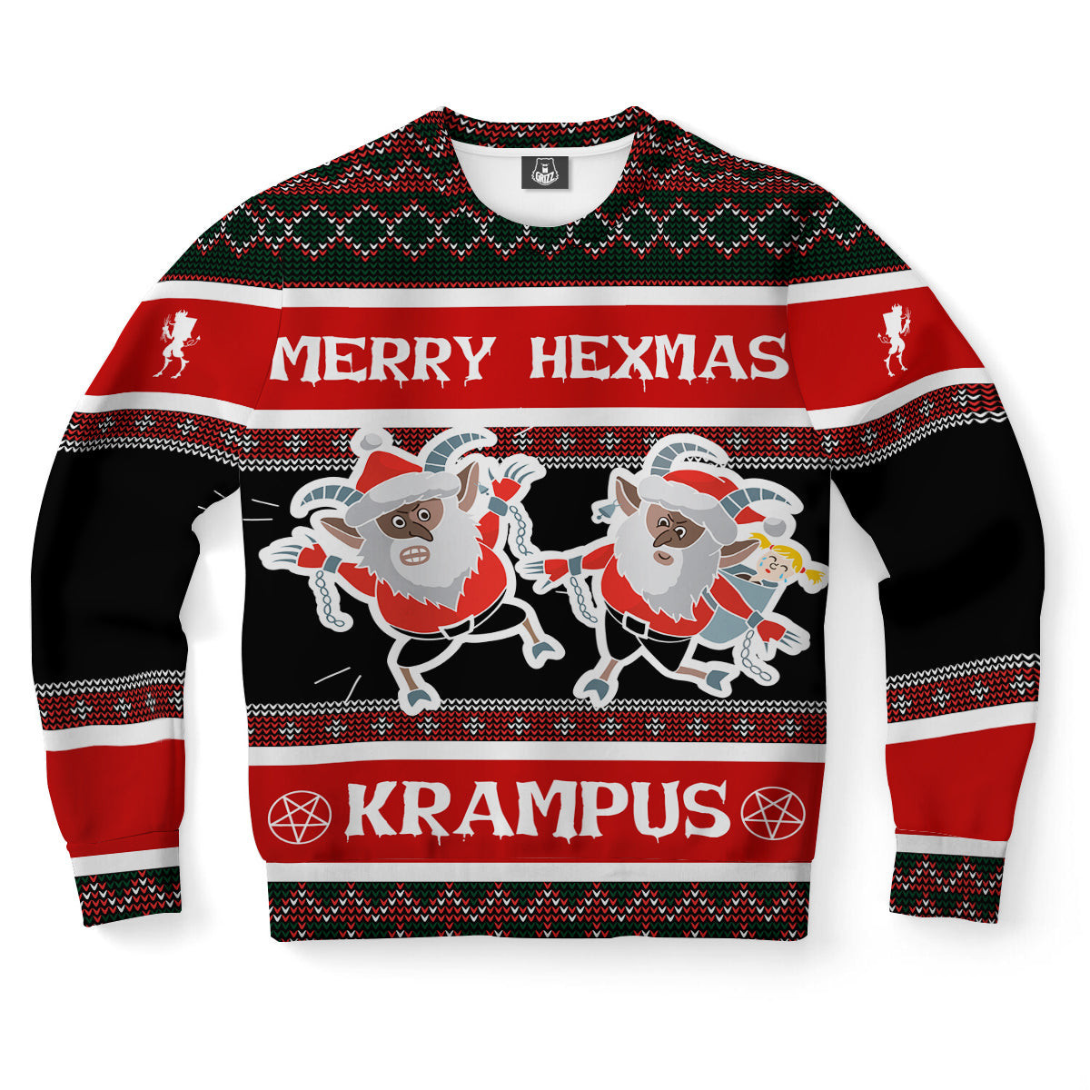 Krampus Hexmas Cartoon Ugly Christmas Sweater