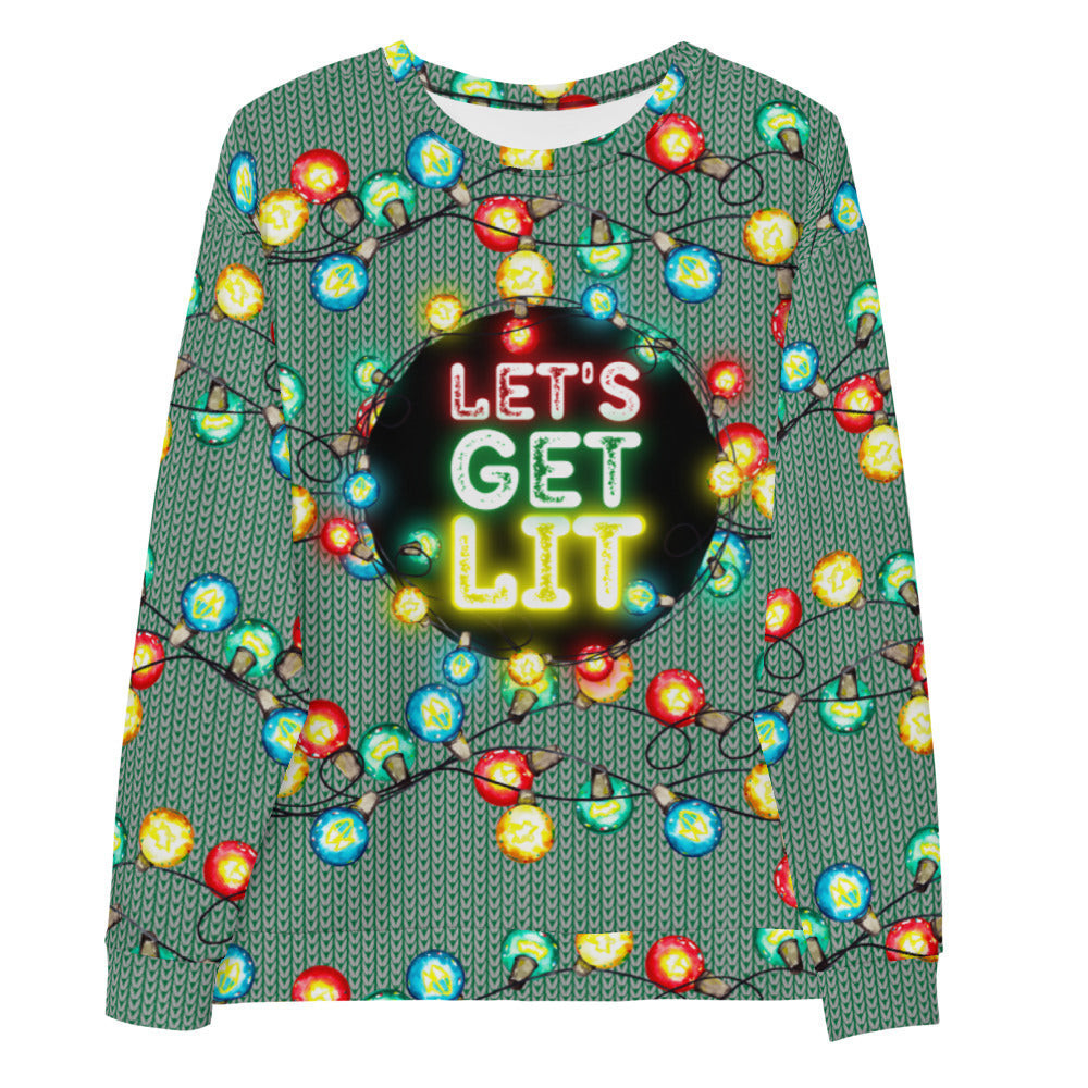 Lets Get Lit Ugly Christmas Sweater