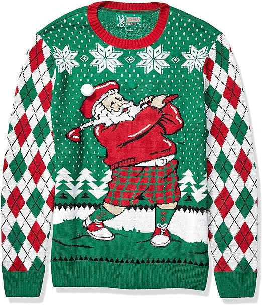 Light-up Santa Golfer Ugly Christmas Sweater