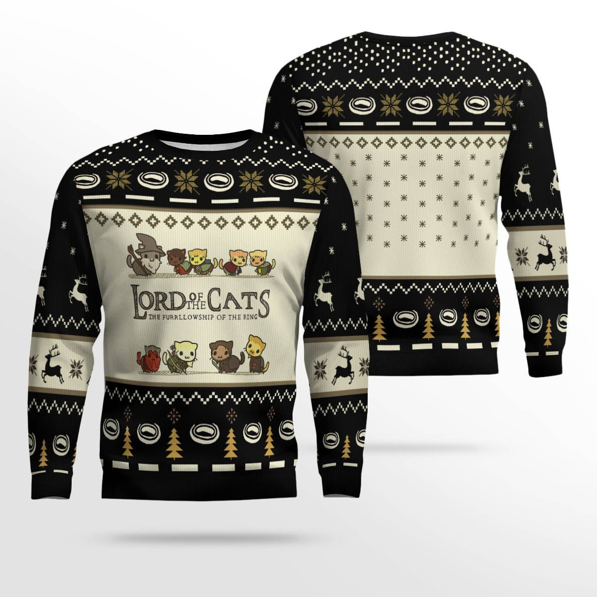 Lord Of Cats Ugly Christmas Ugly Christmas Sweater Funny Black
