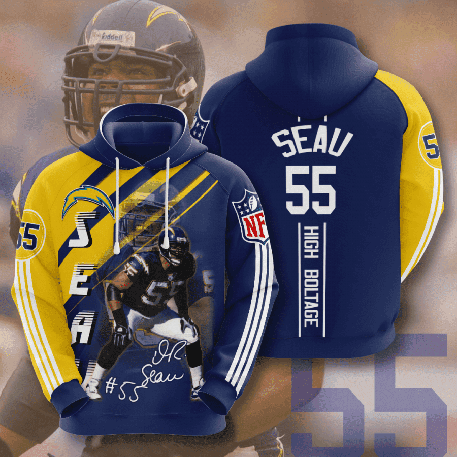 Los Angeles Chargers Junior Seau Hoodie Zip Hoodie Version 404
