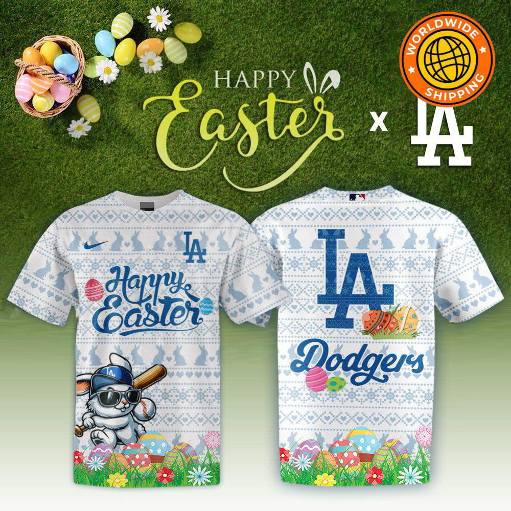 Los Angeles Dodgers MLB x Happy Easter 2025 Shirt MLB Merch Fathers Day Gifts Special