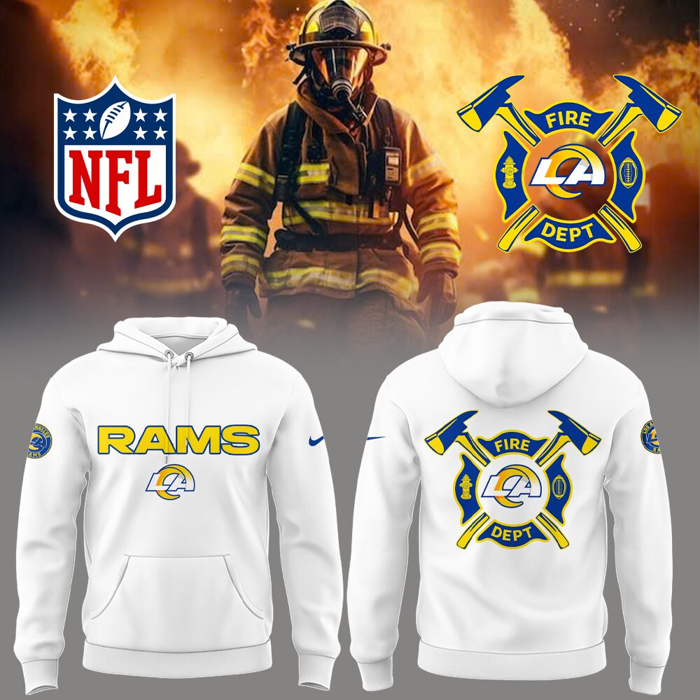 Los Angeles Rams x Firefighter Appreciation Hoodie Best Gifts For Football Fans