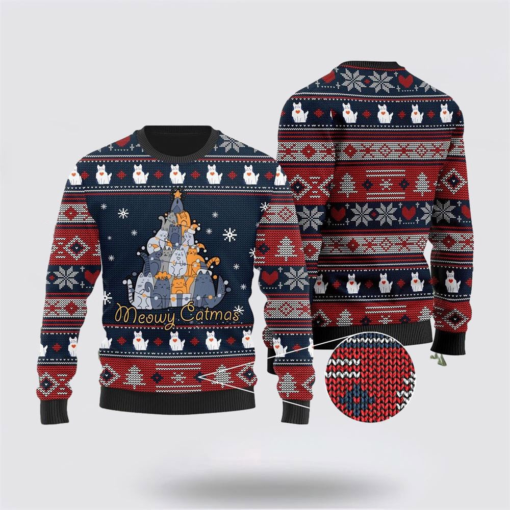 Meowy Catmas Christmas Cats Tree Ugly Sweater