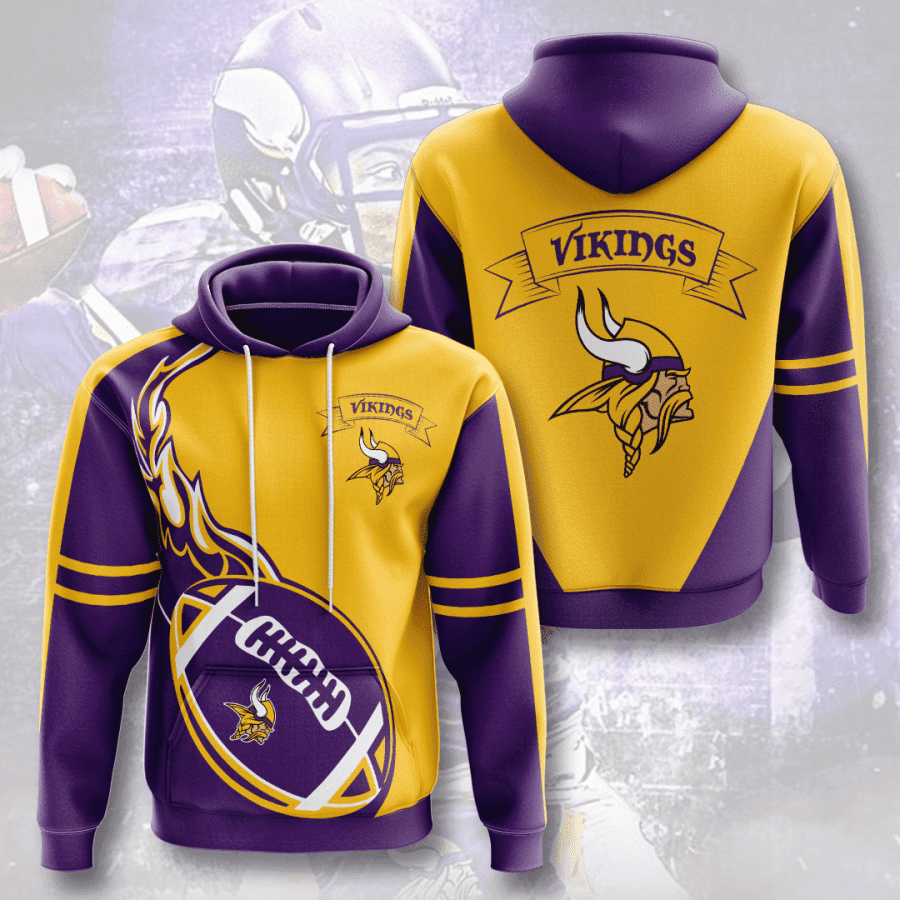 Minnesota Vikings Fire Ball Hoodie Version 1703